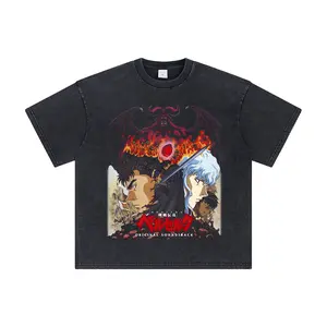 Berserk Band of the Hawk Anime Clothing Front Printed Vintage Unisex Oversize Anime Manga Merch Washed Heavyweight Cotton T-shirt, Gift For Anime Fan SummerVibes