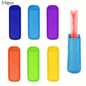 3/6pcs/set Popsicle Holder Bags Popsicle Sleeves Ice Pop Sleeves Reusable Kitchen Ice Freezer Protective Cover Ice Cream Holder