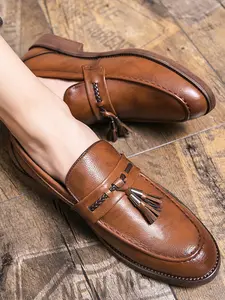 Men's High-Quality Fringe Loafers, Tassel Loafers, Stylish Casual Shoes, Comfortable Leather Sneakers, Perfect for Daily Wear, All Seasons