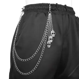 Hip-Hop Punk Skull Pants Chain Jeans Decorative Metal Waist Chain Multi-layer Chain Nightclub Fashion Gift