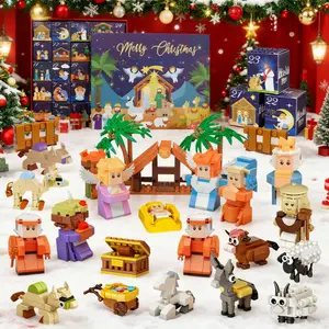 2025 Nativity Advent Calendar Christmas Building Blocks, 24 Days Nativity Scene Set, Christmas Countdown Calendar Gift for Kids, Teens, and Adults