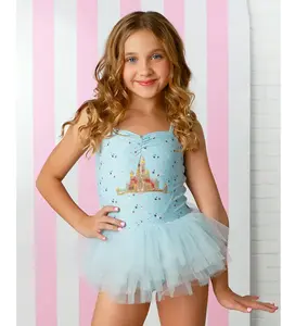 Ooh! La,La! Couture Sky Blue Castle 1pc Swimsuit