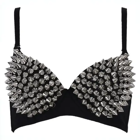 Women's Sexy Lingerie Top, Studded Decor Buckle Bra, Dance Costume for Performance, Handmade Bra, Underwire Supportive Bra, Medium Support Bra, Ideal Gift