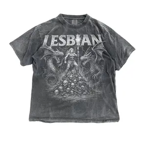 Lesbian Warrior Dragon Fantasy Vintage Graphic Shirt, Retro Dragon Shirt, Lesbian Shirt,Dark Art Grunge Castle Dragon Gothic, Comfort Colors
