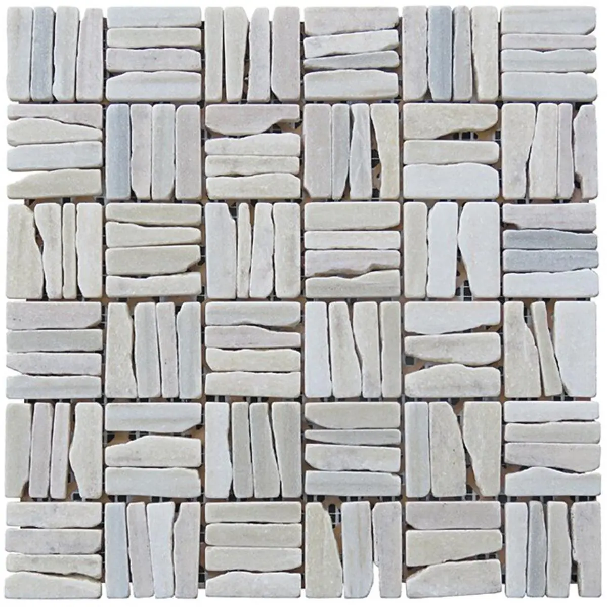 212 MAIN Mosaic Tile, White Pebble Natural Stone Quartzite with Varied Rock Pattern for Accent Wall, Fireplace, and Floor Tiles, Wall Tile