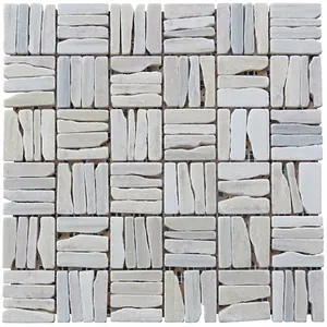Intrend Tile  Quartzite Alternate Pattern Mosaic - White