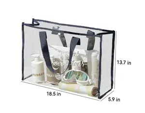 Travel Waterproof Toiletry Bag, Single-Shoulder Beach Bag, Handheld Large-Capacity Transparent Storage Bag, Portable