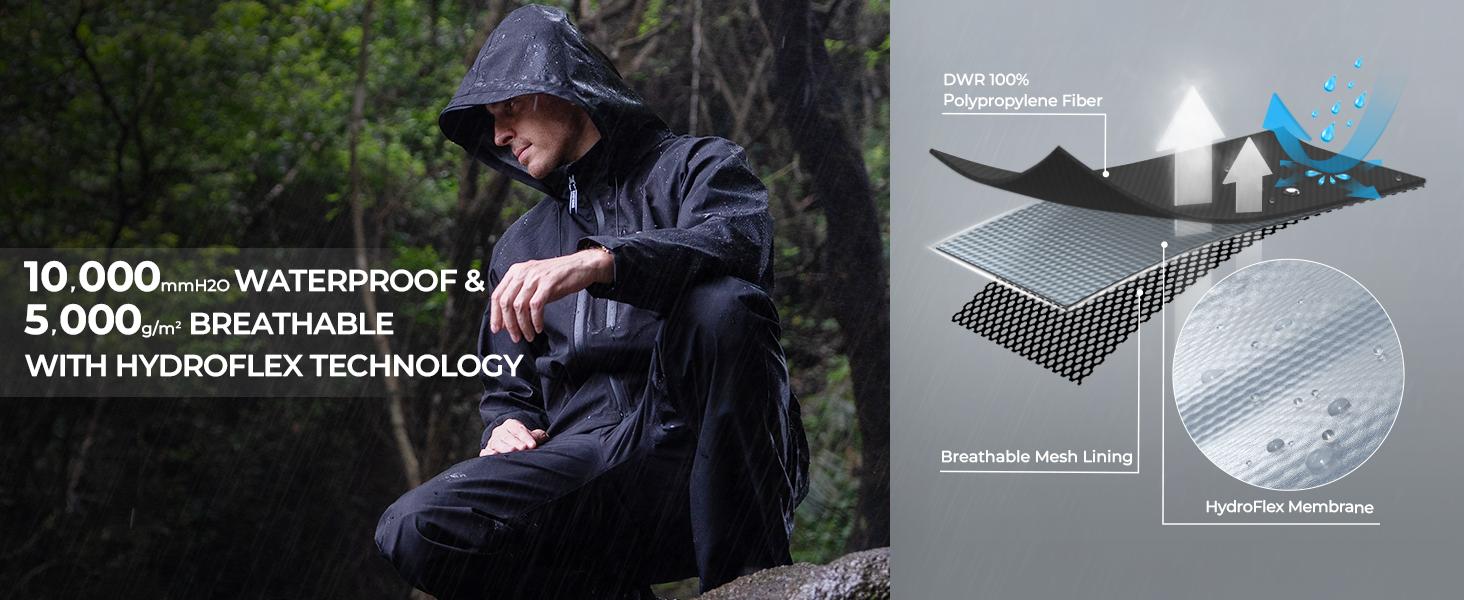 KastKing HydroSense Essential Waterproof Rain Suit for Men and Women, Lightweight, Durable Outdoor Gear for Fishing, Hiking