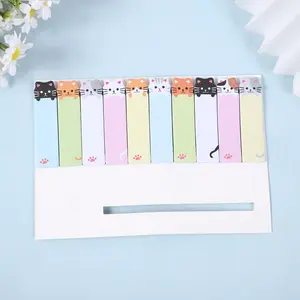 10 Color Set/150 Sheets Cat Shape Sticky Notes, Cute Cartoon Page Index Stickers, Student Notebook Markers, Handbook Classification Labels