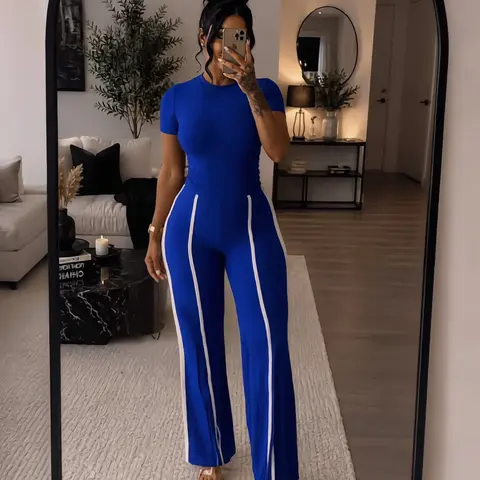 Women's 2026 Spring 2-Piece Clothes Set - Short Sleeve Relaxed Top, High Waist Pants, Casual Lounge Outfit