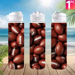 Large Capacity Portable Leakproof Outdoor Drink Cup, Sports Bottle, Football Ball Themed Beverage Cup, Perfect Personalized Gift for Fans, Father's Day Gift for Dad