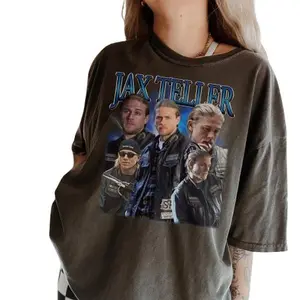 Sons Of Anarchy Tshirt Jax Teller, Biker Tees, Fan Gifts, 90s Style Tshirt Cotton Sweatshirt Top Womenswear