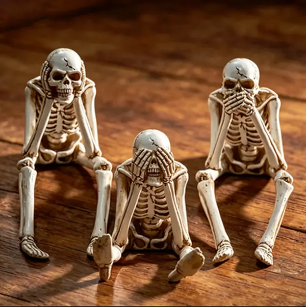 Skeleton Decoration, Creative Skull Decorative Home Ornament for Halloween, Resin Figurine, Home Decor for Living Room, Bedroom & Office, Gift for Friends