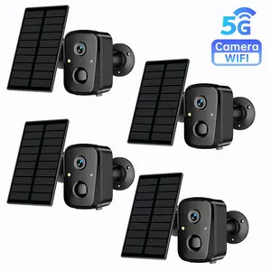 4MP Solar Security Cameras Wireless Outdoor Battery Powered 3K 5GHz WiFi Cameras for Home Surveillance PIR AI Motion Detection IP65 Waterproof Color Night Vision 2 Way Audio Cloud SD Storage