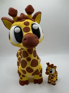 3D Printed Articulated Giraffe – Poseable Toy in Small or Large Size – Yellow with Brown Spots – Cute Desk Buddy or Gift