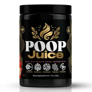 Poop Juice Gut Health Supplement – Prebiotics, Probiotics, Digestive Enzymes, 6g Soluble Fiber for Bloating, Constipation & Digestive Support
