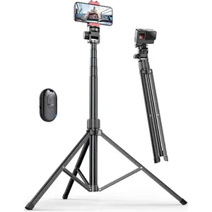 71'' Phone Tripod Stand, Extendable Reinforced Aluminum Phone Stand with Wireless Remote, Stable Cellphone Tripod Compatible For iPhone 15,14,13,Galaxy S23,S22