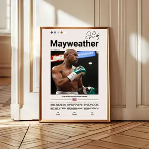 Floyd Mayweather Jr Poster  Boxing Wall Art Print, Gift for Boxing Fans ( Unframed - Print Only )