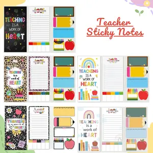 Teacher Sticky Notes  – Set Blackboard Self-Stick Note Pads - Teacher Appreciation Gift Writing Memo Pads Classroom School Office Supplies