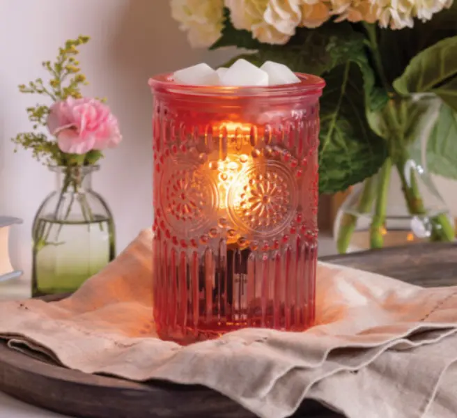 Vintage Pink Parisian Glass Fragrance Warmer
