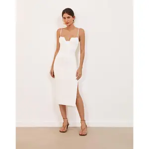 Firenze Lou Midi Dress - Off White