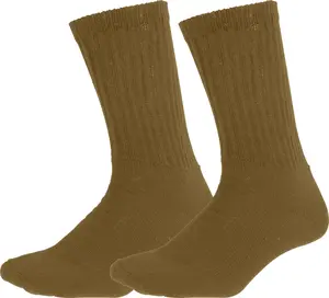 Coyote Brown - Athletic Crew Socks 10-13