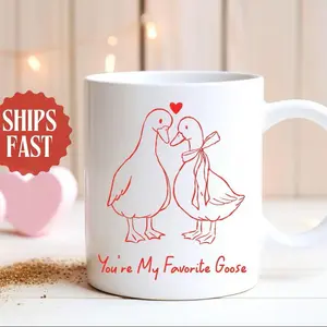 You’re My Favorite Goose Valentine Mug – Cute Romantic Love Mug, Valentine Gift for Couples