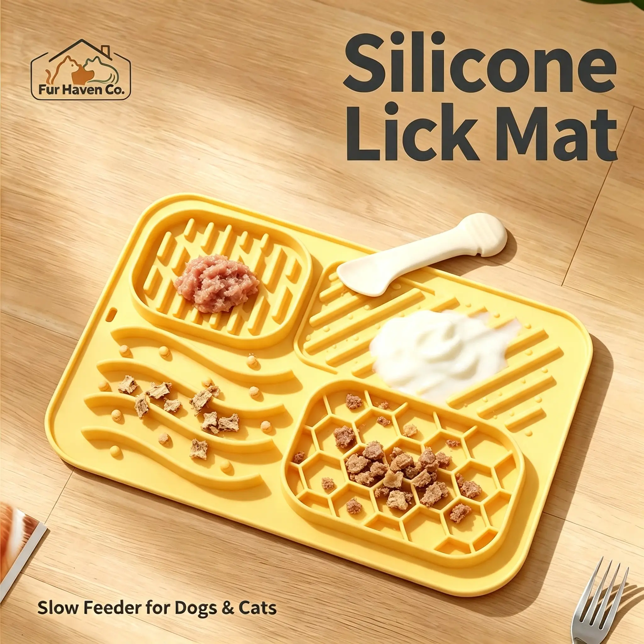 Silicone Slow Feeder Pet Bowl with Suction Cups, Anti-Choking Anti-Tip Non-Slip Lick Bowl for Dogs & Cats