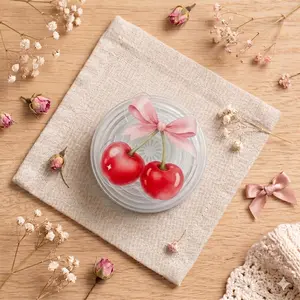 2D Cherry Acrylic Phone Grip Stand, Cute Red Cherry Phone Holder for iPhone & Android, Aesthetic Collapsible Phone Grip Accessory