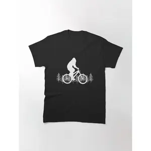 Bigfoot Rides A Mountain Bike Funny MTB Classic T-Shirt