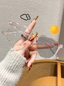 Unisex Photochromic Plastic Sunglasses, Square Round Frame, UV Protection, Ideal for Driving, Outdoor Activities, Vacation, Fashionable Design