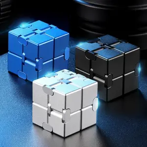 Aluminum Alloy Infinity Cube - Relieve Stress and Anxiety - Small and Durable - Great for Therapy for Kids and Adults, Christmas Gift