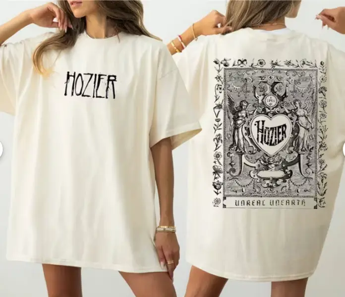 Vintage Unreal Unearth Hozier Tour 2 Side Shirt, Hozier Vintage 90s T-Shirt, Music Hozier Shirt, Hozier Merch, Unisex Heavy Cotton Tee