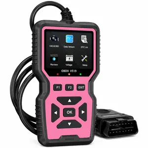 Pink OBD2 Scanner Diagnostic Tool, OBDII/EOBD Car Code Reader for Check Engine Light, Read & Clear Fault Codes, Live Data Stream, DTC Lookup, I/M Readiness, Freeze Frame, Battery Voltage Test