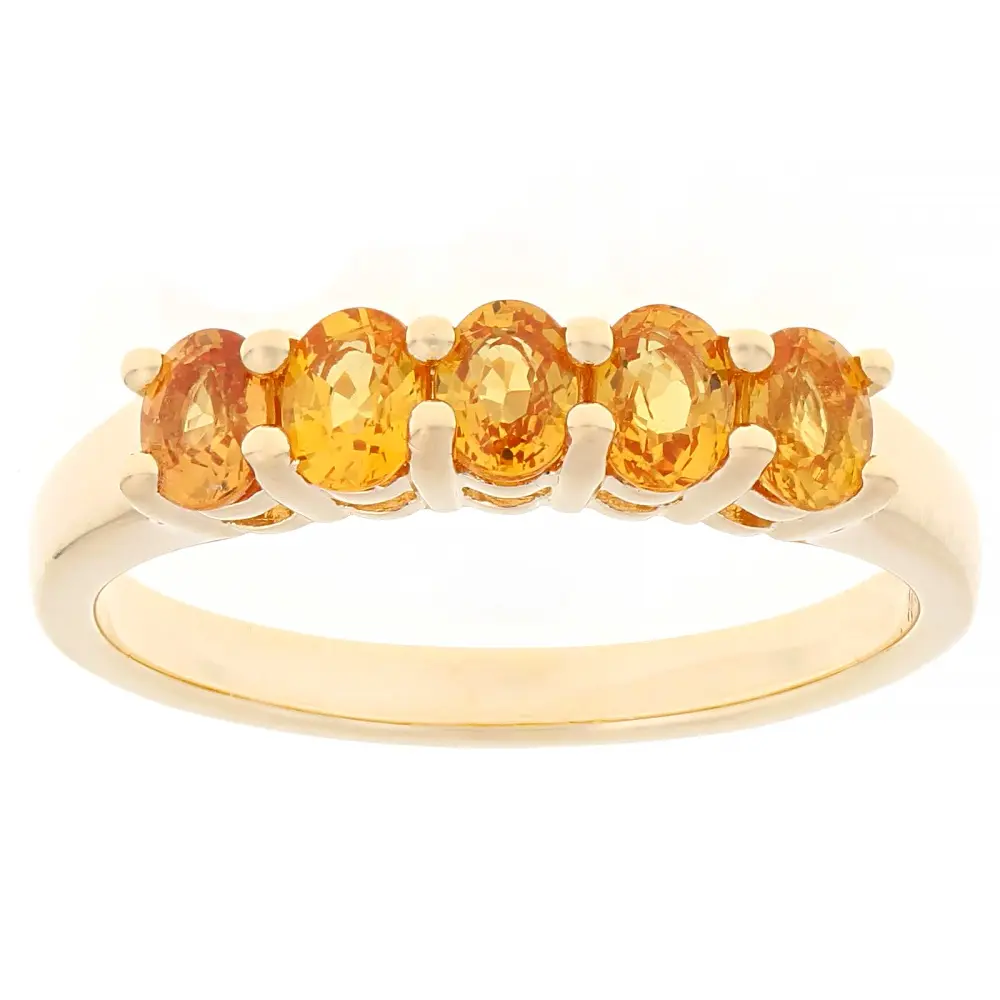 JTV Orange Sapphire 18k Yellow Gold Over Sterling Silver Ring 0.81ctw
