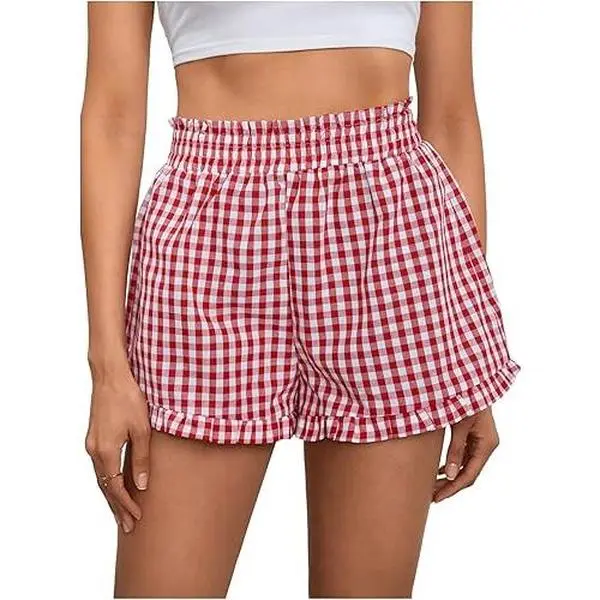 Gingham Ruffle Shorts