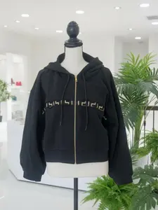 Pre-Owned Versace Cropped Grecca Zip-Up Hoodie - NEW