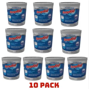 DampRid Refillable Moisture Absorber 10.5oz Fragrance Free 10 Pack Eliminates Musty Odors Long Lasting Up to 45 Days for Closets Bathrooms Laundry Rooms