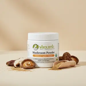 Wholistic Pet Organics Organic Mushroom Blend Immune and Cognitive Support Supplement for Dogs and Cats 2 oz Antioxidant Dog