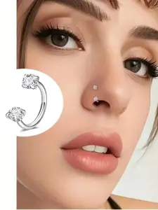 C-Shaped Nose Ring Stainless Steel Piercing Jewelry, Body Jewelry, Versatile Ear Lip Nose Ring, Birthday Gift, Casual Style, All Seasons