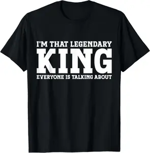 King Personal Name Funny King T-Shirt Pure Cotton Graphic Tees Menswear Top: Gifts for Men & Women
