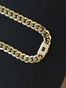 【New】14K gold-plated 14mm Cuban Miami style Necklace or Bracelet, electroplated with waterproof and rust-proof technology. The best gift for your family, suitable for leisure, business, entertainment and other occasions.