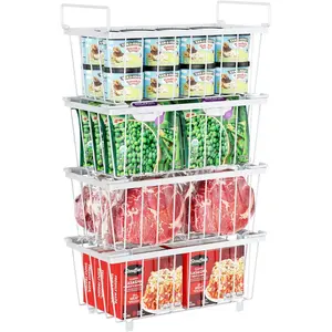 Deep Freezer Organizer Bins Stackable for Small Chest Freezer 5-7 Cu Ft – Great Gift for Home Organization