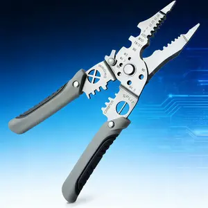 9 in 1 Professional Electrician Tool Multi function Wire Stripper Cutter Crimping Pliers Comfort Grip High Hardness Home Industrial Wiring Repair Tool