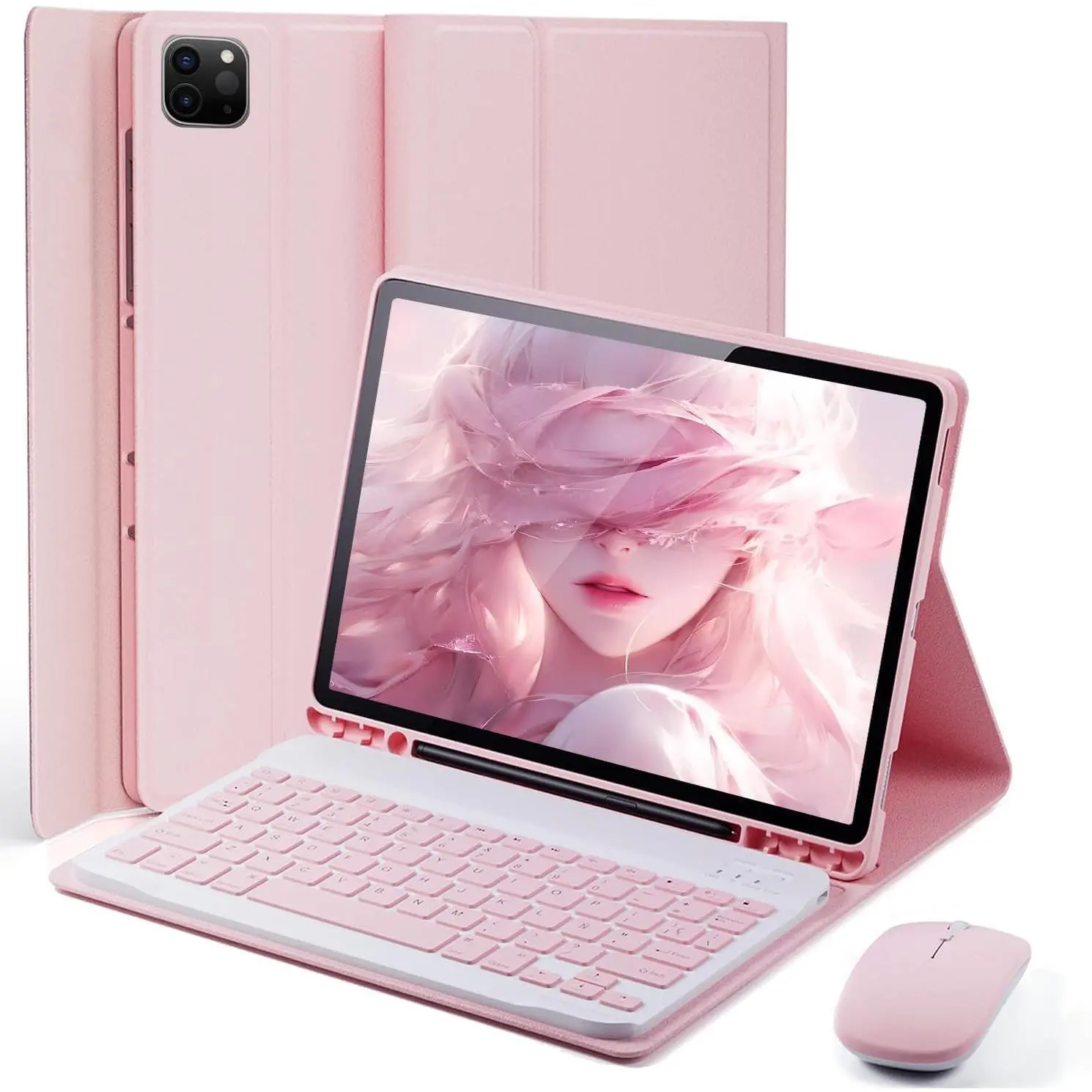 for iPad Air 13 inch (M4-2026, M3-2025, M2-2024) Case Keyboard and iPad Pro 12.9 inch (6th, 5th, 4th, 3rd Generation) Keyboard Case Built-in Pencil Holder with  -