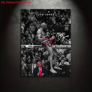 1 piece/set of frameless canvas painting print poster, Classic Prints, classic realistic art, mixed martial arts fighter Jon Jones, gift for sports culture enthusiasts, ideal gift for home spaces, wall decor