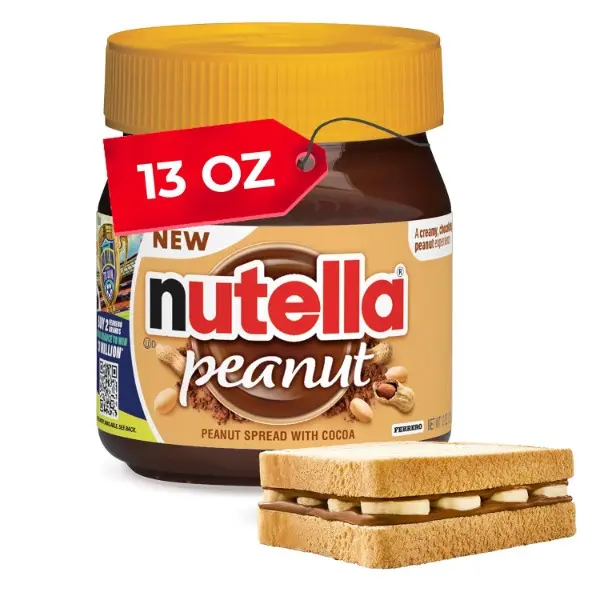 Smooth & Creamy Peanut-Cocoa Spread - Halal Certified 13 oz Pantry Preserve with Palm Oil, Chocolate, Vanilla, Hazelnut Flavors, Roasted Peanuts, Sweet Fruit Dip for Afternoon Snacking, Party & Family Gifts, Parties