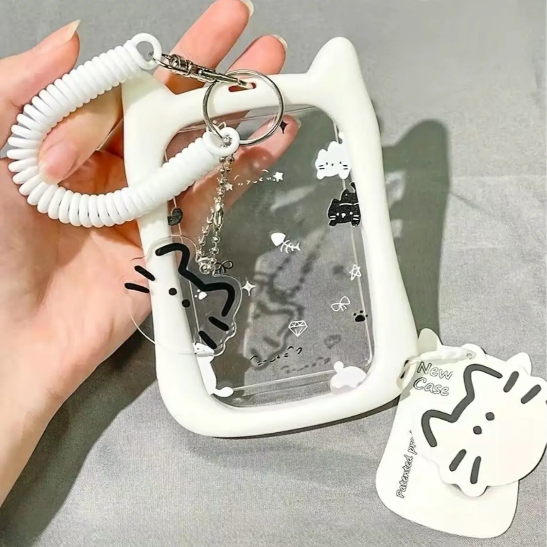 Transparent Cute Lanyard Student Campus Card Holder, School Meal Card Bus Metro ID Protection Case Cardholder, Essential Accessory for Students, Design, Id Badge Holder With Lanyard