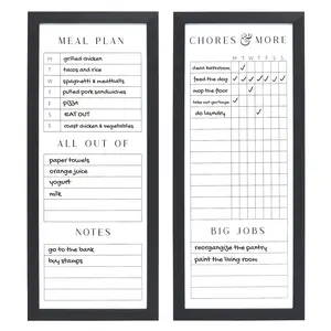 Sheffield Home Set of Two Family Planner Dry Erase Boards Featuring Chore Chart Shopping List Weekly Meal Planner and Notes