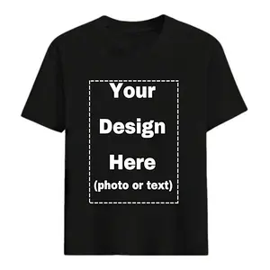 Print Your Photo Text Logo Custom DIY Cotton Tee Personalized Unisex Shirt